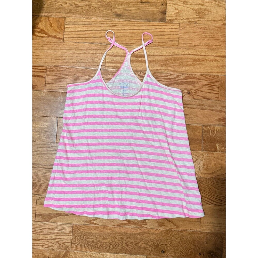 Pink and White Stripe Tank Top